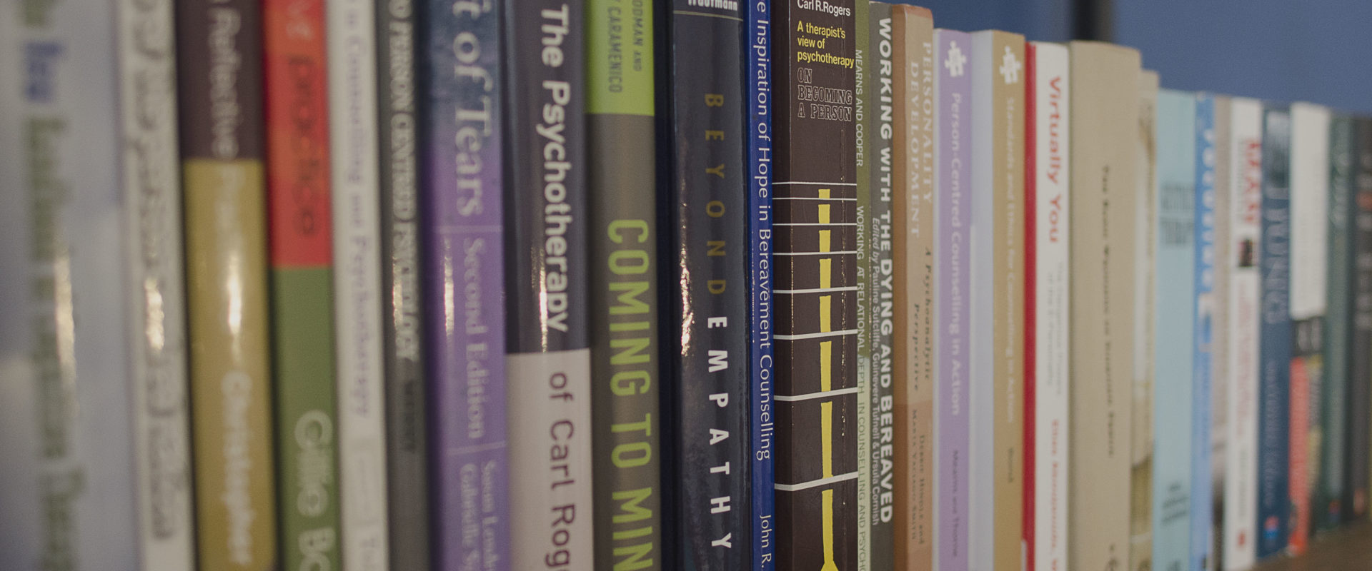 Bookshelf with counselling books
